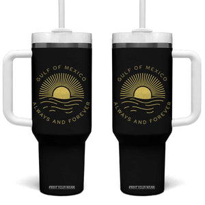 Gulf of Mexico Tumbler With Handle Always & Forever Vintage Sunset Political TS02 One Size: 40 oz Black Print Your Wear