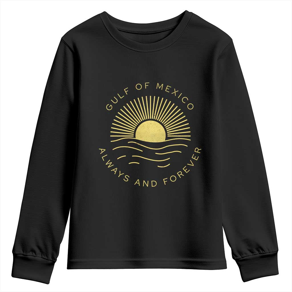 Gulf of Mexico Youth Sweatshirt Always & Forever Vintage Sunset Political TS02 Black Print Your Wear