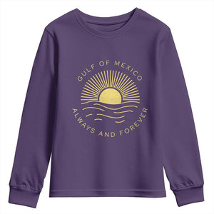 Gulf of Mexico Youth Sweatshirt Always & Forever Vintage Sunset Political TS02 Purple Print Your Wear