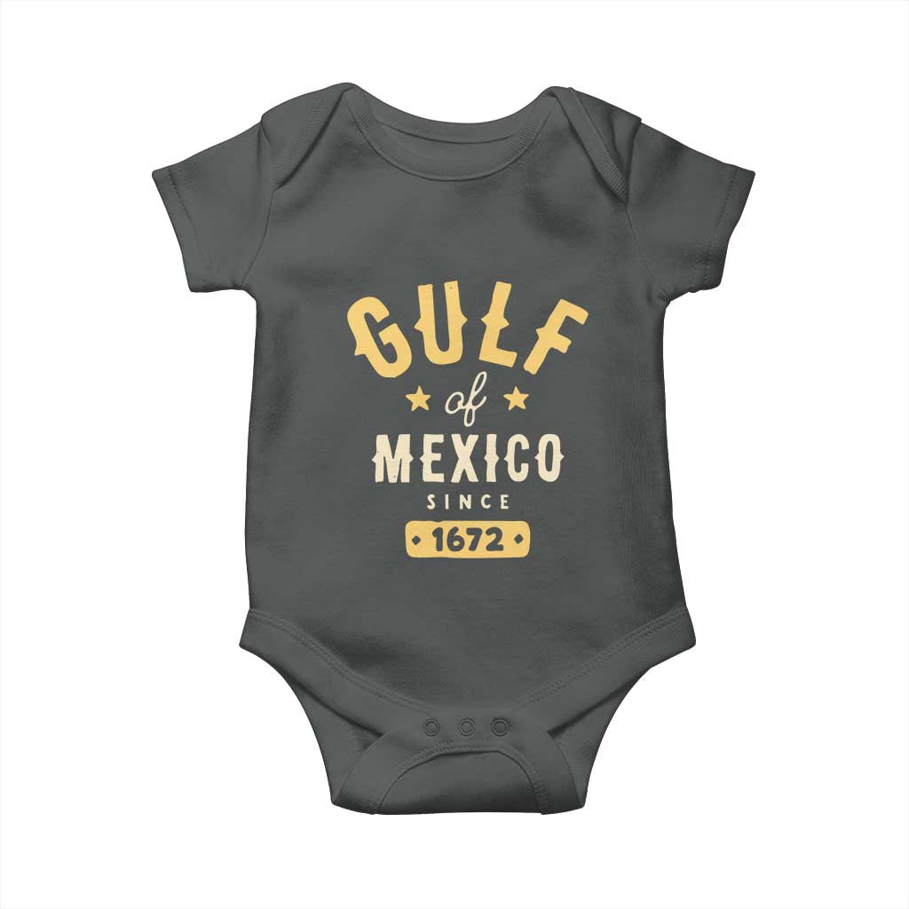 Gulf of Mexico Since 1672 Baby Onesie Golfo de Mexico Classic Vintage TS02 Dark Heather Print Your Wear