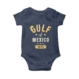 Gulf of Mexico Since 1672 Baby Onesie Golfo de Mexico Classic Vintage TS02 Navy Print Your Wear