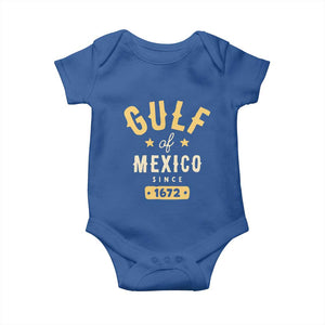 Gulf of Mexico Since 1672 Baby Onesie Golfo de Mexico Classic Vintage TS02 Royal Blue Print Your Wear