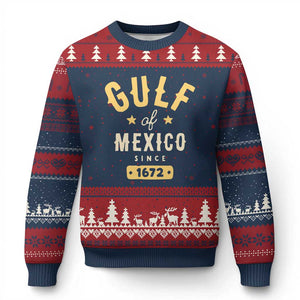 Gulf of Mexico Since 1672 Ugly Christmas Sweater Golfo de Mexico Classic Vintage TS02 Navy Red Print Your Wear