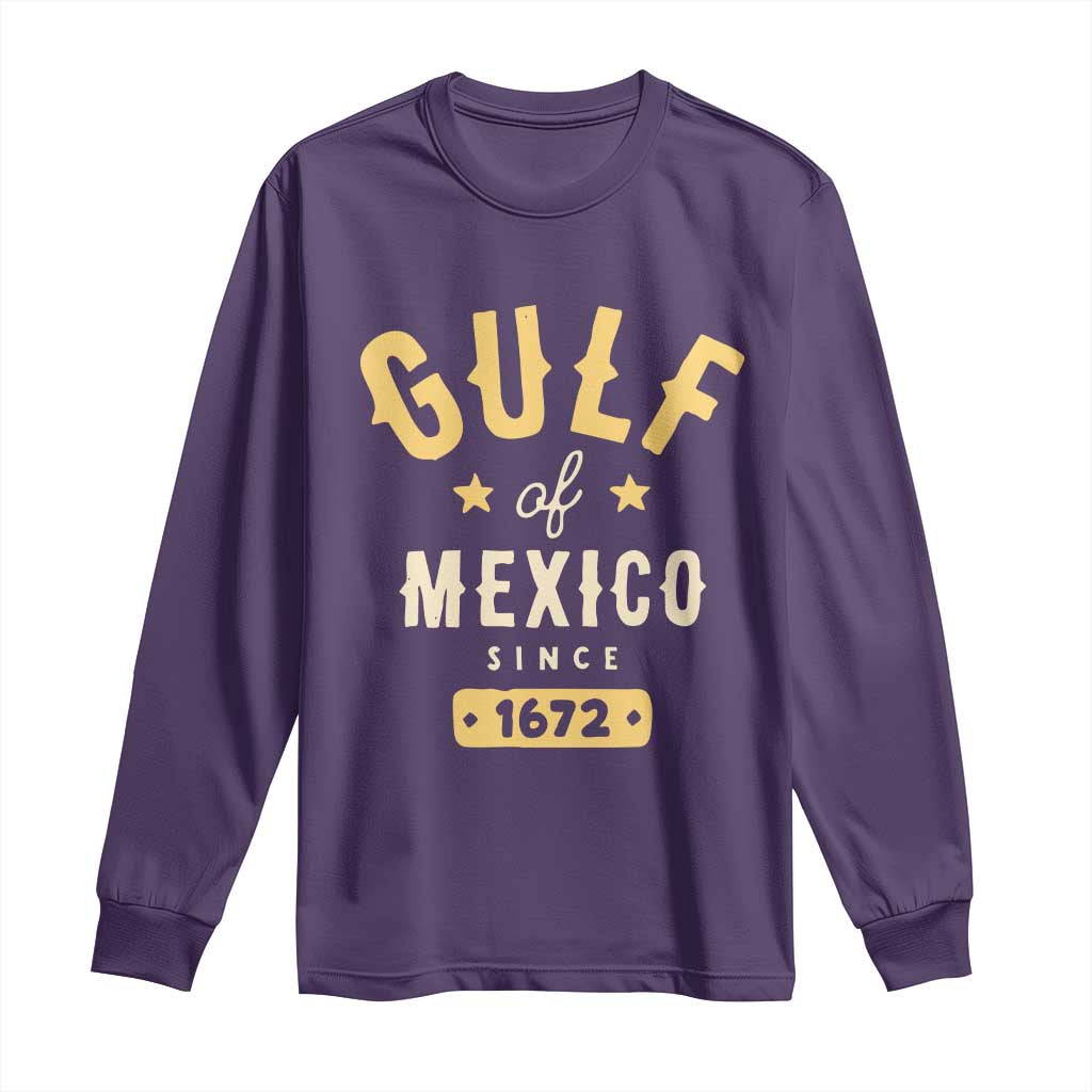 Gulf of Mexico Since 1672 Long Sleeve Shirt Golfo de Mexico Classic Vintage TS02 Purple Print Your Wear