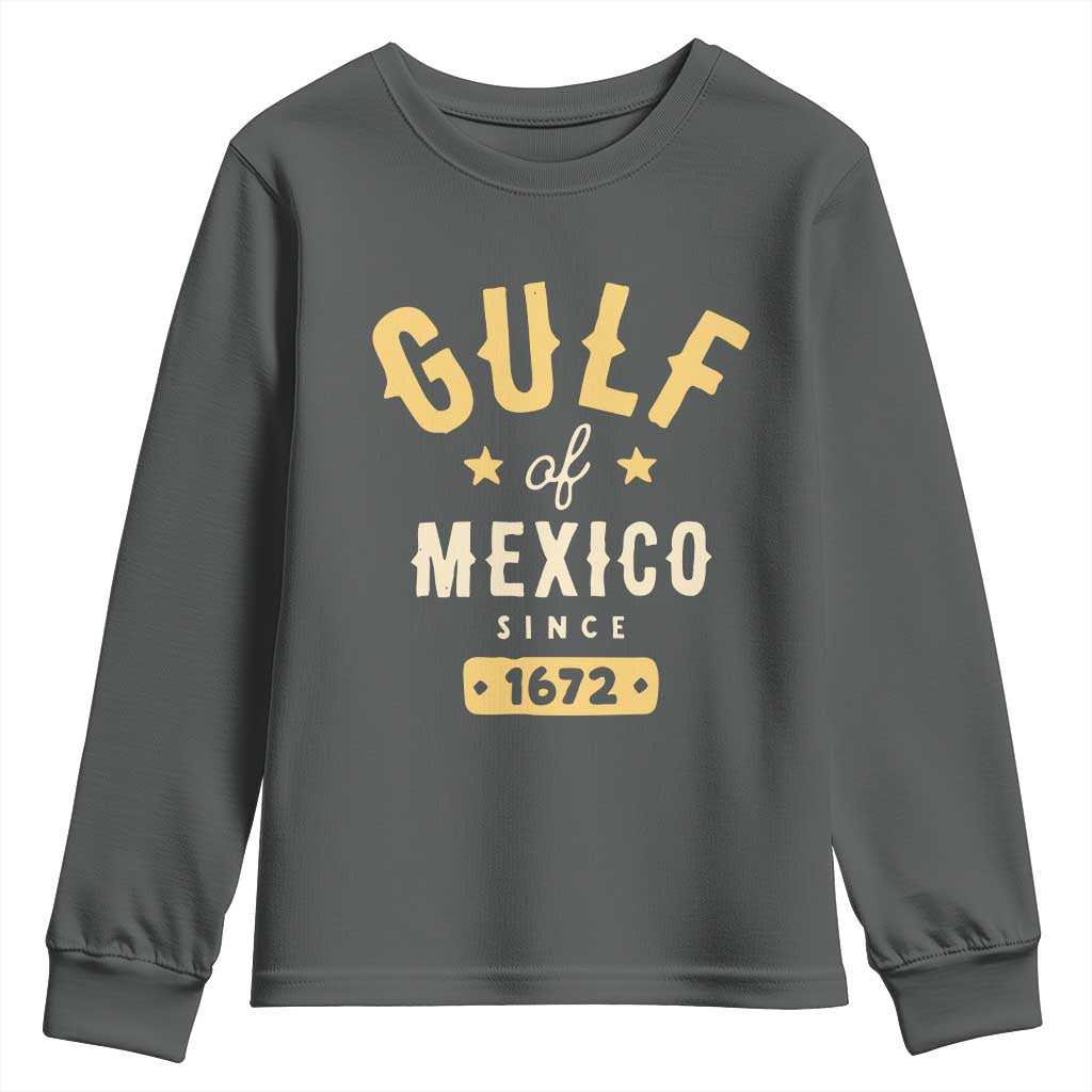 Gulf of Mexico Since 1672 Youth Sweatshirt Golfo de Mexico Classic Vintage TS02 Dark Heather Print Your Wear