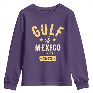 Gulf of Mexico Since 1672 Youth Sweatshirt Golfo de Mexico Classic Vintage TS02 Purple Print Your Wear