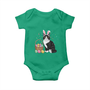 Easter Day Cat Bunny Ears Eggs Graphic Baby Onesie TS02 Irish Green Print Your Wear