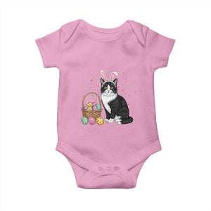 Easter Day Cat Bunny Ears Eggs Graphic Baby Onesie TS02 Light Pink Print Your Wear