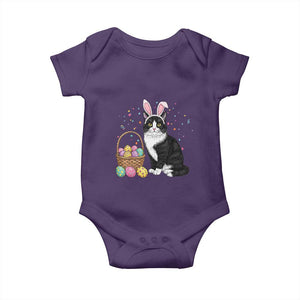 Easter Day Cat Bunny Ears Eggs Graphic Baby Onesie TS02 Purple Print Your Wear