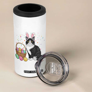 Easter Day Cat Bunny Ears Eggs Graphic 4 in 1 Can Cooler Tumbler TS02 Print Your Wear