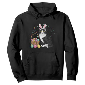 Easter Day Cat Bunny Ears Eggs Graphic Hoodie TS02 Black Print Your Wear