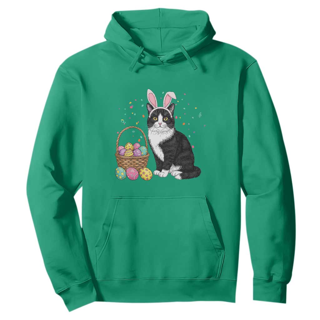 Easter Day Cat Bunny Ears Eggs Graphic Hoodie TS02 Irish Green Print Your Wear
