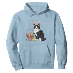 Easter Day Cat Bunny Ears Eggs Graphic Hoodie TS02 Light Blue Print Your Wear