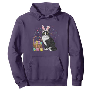 Easter Day Cat Bunny Ears Eggs Graphic Hoodie TS02 Purple Print Your Wear
