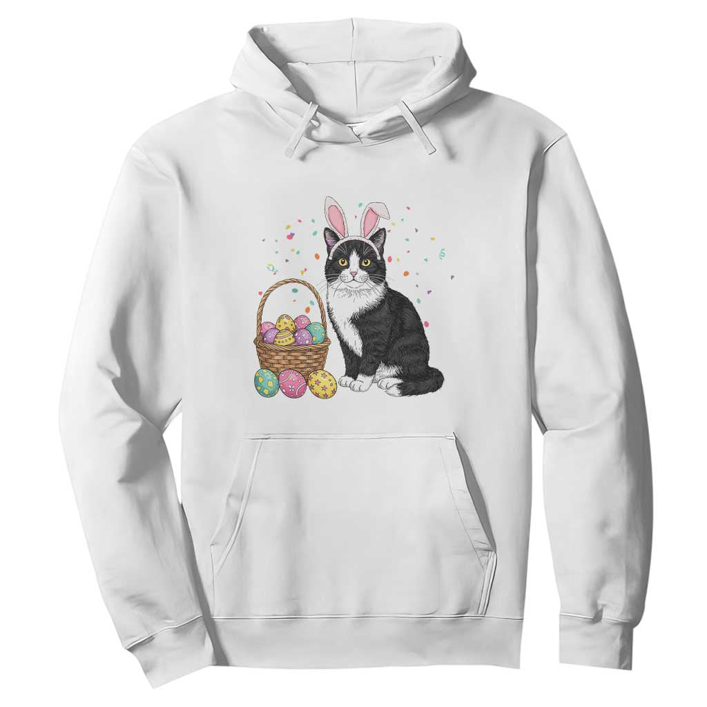 Easter Day Cat Bunny Ears Eggs Graphic Hoodie TS02 White Print Your Wear