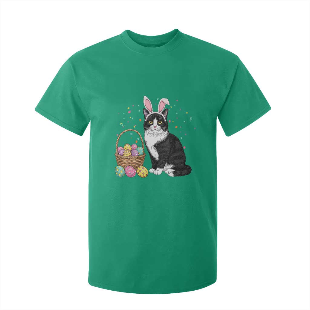 Easter Day Cat Bunny Ears Eggs Graphic T Shirt For Kid TS02 Irish Green Print Your Wear