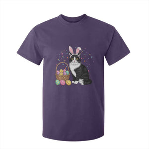 Easter Day Cat Bunny Ears Eggs Graphic T Shirt For Kid TS02 Purple Print Your Wear