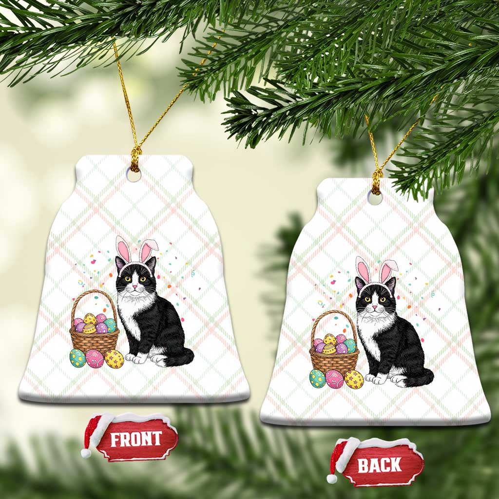 Easter Day Cat Bunny Ears Eggs Graphic Ceramic Ornament TS02 Print Your Wear