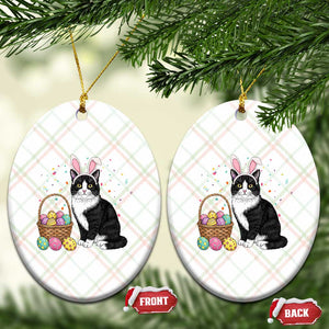 Easter Day Cat Bunny Ears Eggs Graphic Ceramic Ornament TS02 Print Your Wear