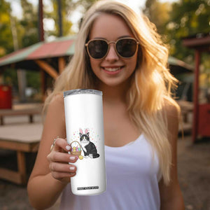 Easter Day Cat Bunny Ears Eggs Graphic Skinny Tumbler TS02 Print Your Wear