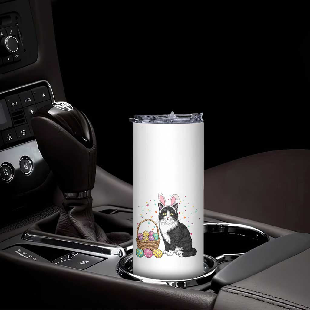 Easter Day Cat Bunny Ears Eggs Graphic Skinny Tumbler TS02 Print Your Wear