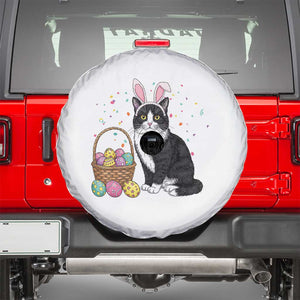 Easter Day Cat Bunny Ears Eggs Graphic Spare Tire Cover TS02 White Print Your Wear