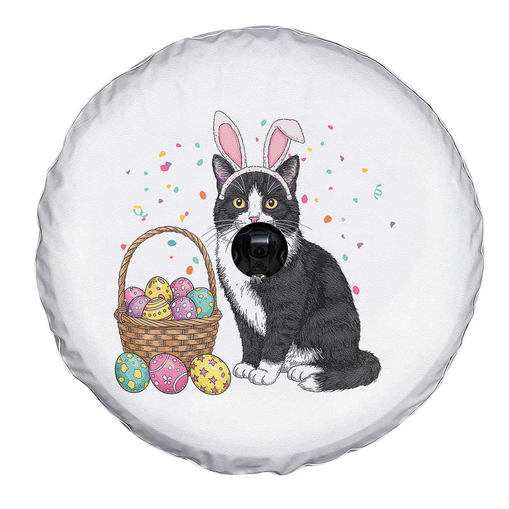 Easter Day Cat Bunny Ears Eggs Graphic Spare Tire Cover TS02 Print Your Wear
