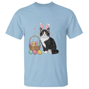 Easter Day Cat Bunny Ears Eggs Graphic T Shirt TS02 Light Blue Print Your Wear