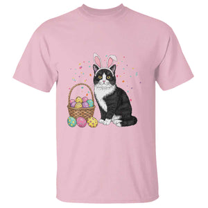 Easter Day Cat Bunny Ears Eggs Graphic T Shirt TS02 Light Pink Print Your Wear