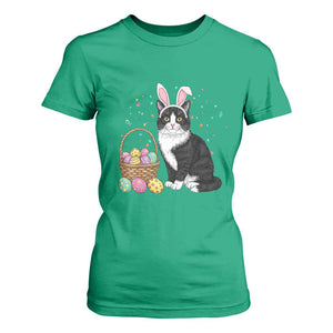 Easter Day Cat Bunny Ears Eggs Graphic T Shirt For Women TS02 Irish Green Print Your Wear