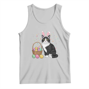 Easter Day Cat Bunny Ears Eggs Graphic Tank Top TS02 Ash Print Your Wear