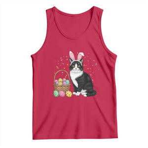 Easter Day Cat Bunny Ears Eggs Graphic Tank Top TS02 Red Print Your Wear