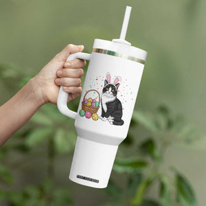 Easter Day Cat Bunny Ears Eggs Graphic Tumbler With Handle TS02 Print Your Wear
