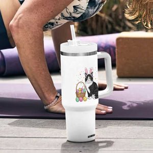Easter Day Cat Bunny Ears Eggs Graphic Tumbler With Handle TS02 Print Your Wear