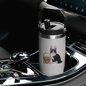 Easter Day Cat Bunny Ears Eggs Graphic Flip Straw Tumbler TS02 Print Your Wear