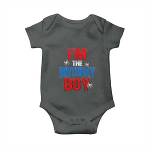 Spider Birthday Boy Baby Onesie Spiders Lover Bday Party TS02 Dark Heather Print Your Wear