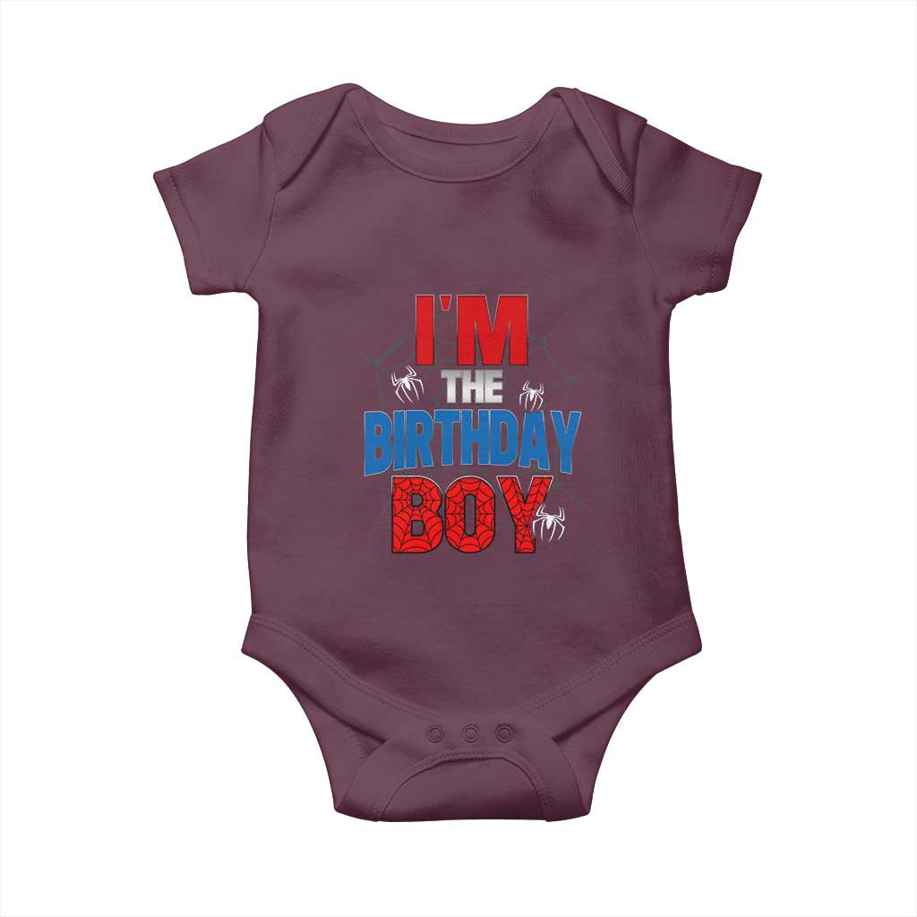 Spider Birthday Boy Baby Onesie Spiders Lover Bday Party TS02 Maroon Print Your Wear