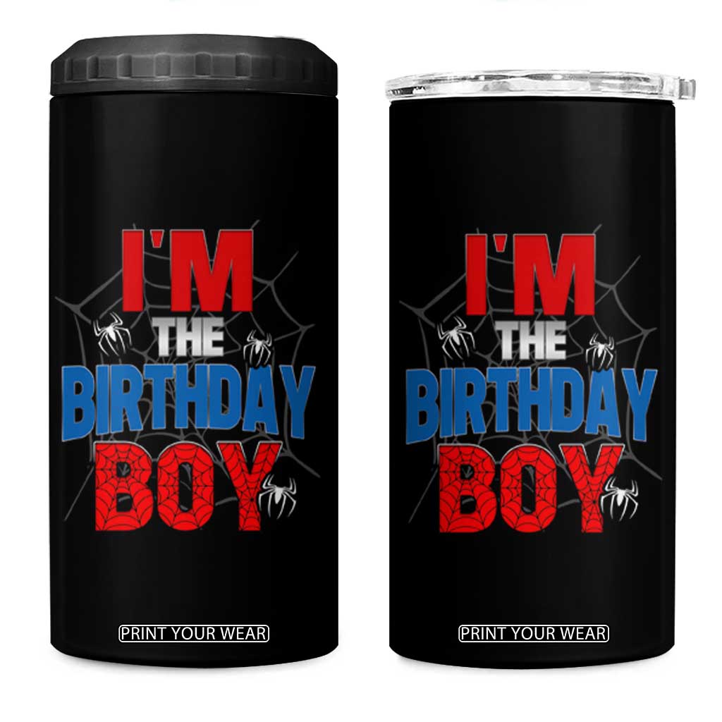 Spider Birthday Boy 4 in 1 Can Cooler Tumbler Spiders Lover Bday Party TS02 One Size: 16 oz Black Print Your Wear