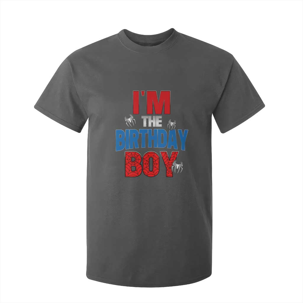 Spider Birthday Boy T Shirt For Kid Spiders Lover Bday Party TS02 Dark Heather Print Your Wear