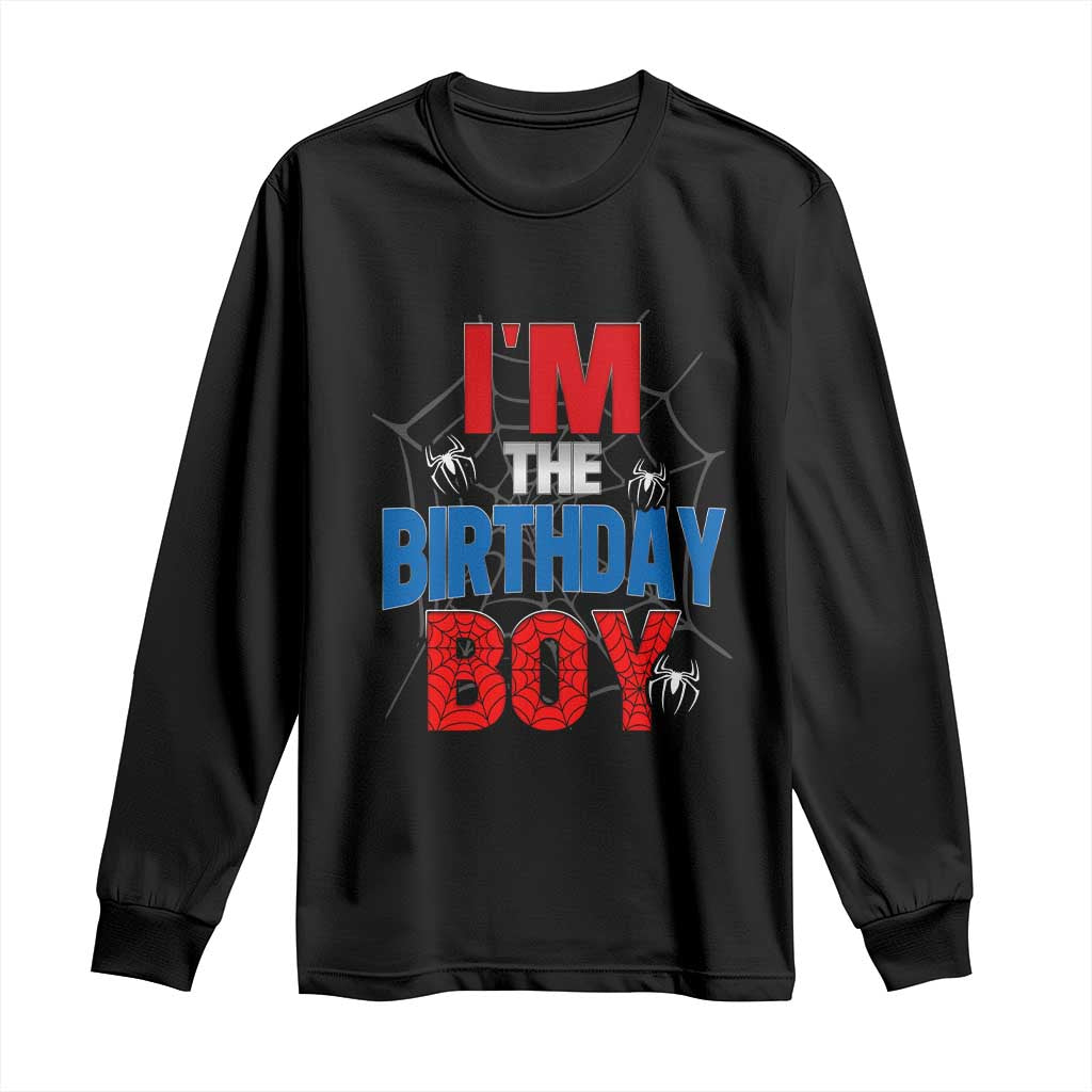 Spider Birthday Boy Long Sleeve Shirt Spiders Lover Bday Party TS02 Black Print Your Wear