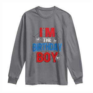 Spider Birthday Boy Long Sleeve Shirt Spiders Lover Bday Party TS02 Charcoal Print Your Wear