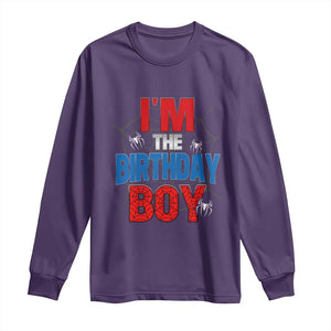 Spider Birthday Boy Long Sleeve Shirt Spiders Lover Bday Party TS02 Purple Print Your Wear