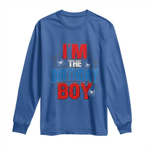 Spider Birthday Boy Long Sleeve Shirt Spiders Lover Bday Party TS02 Royal Blue Print Your Wear