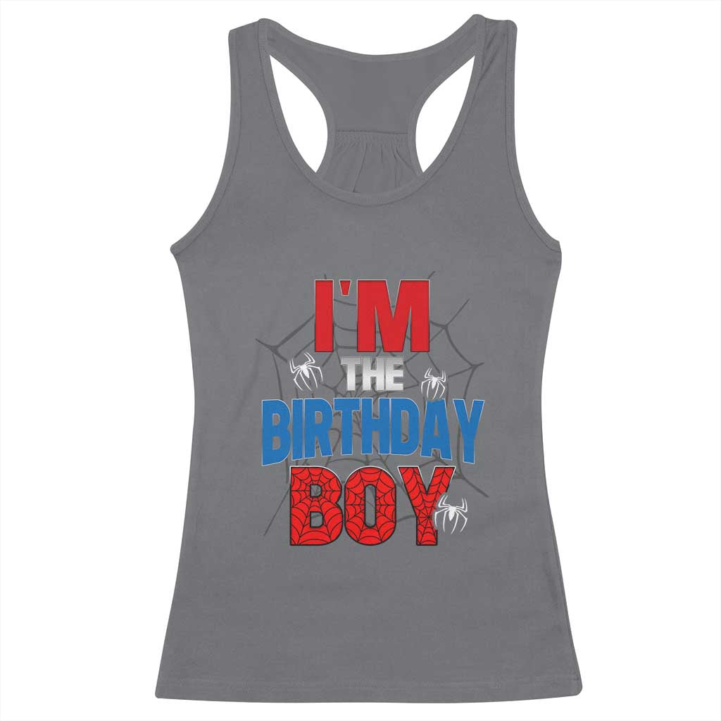Spider Birthday Boy Racerback Tank Top Spiders Lover Bday Party TS02 Charcoal Print Your Wear