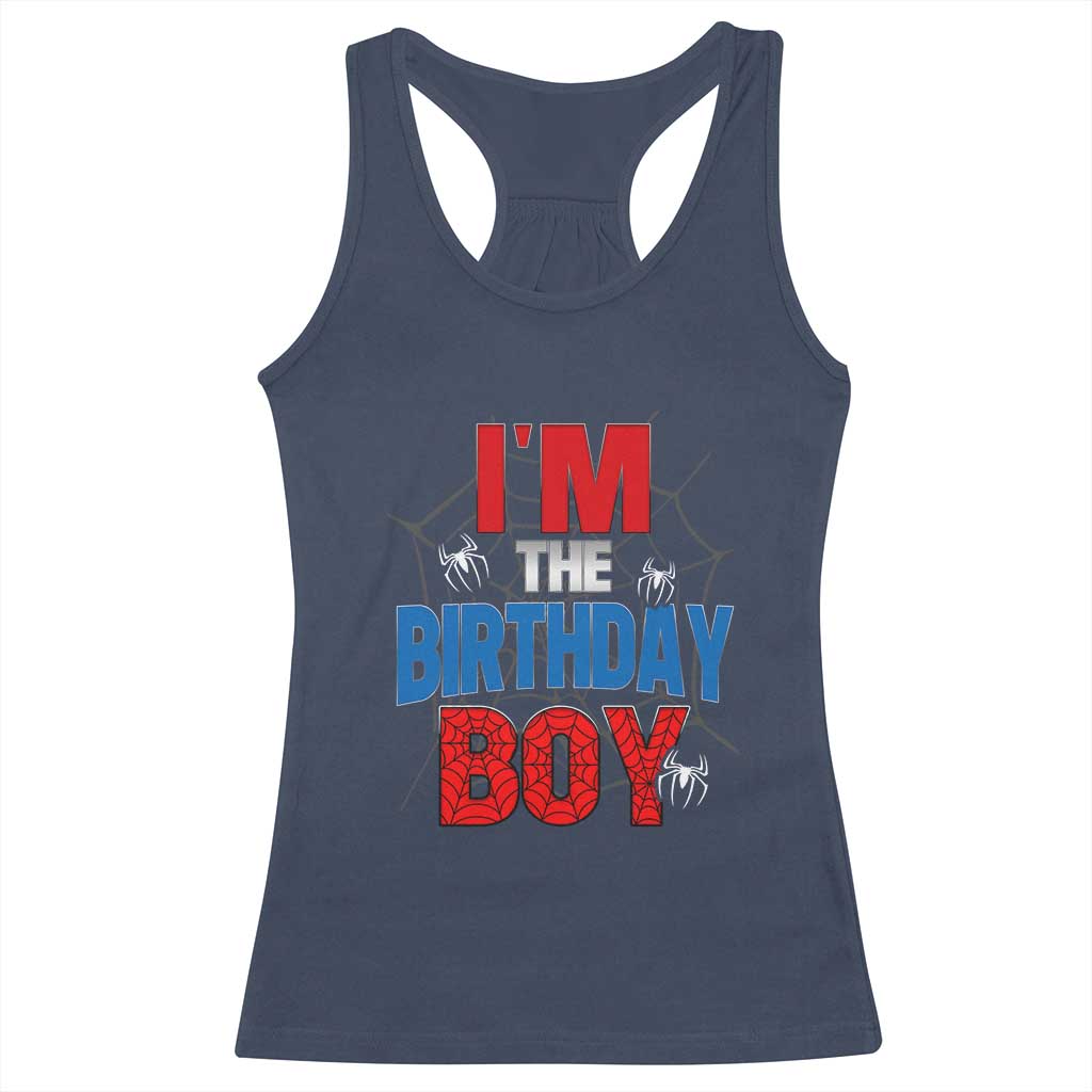 Spider Birthday Boy Racerback Tank Top Spiders Lover Bday Party TS02 Navy Print Your Wear