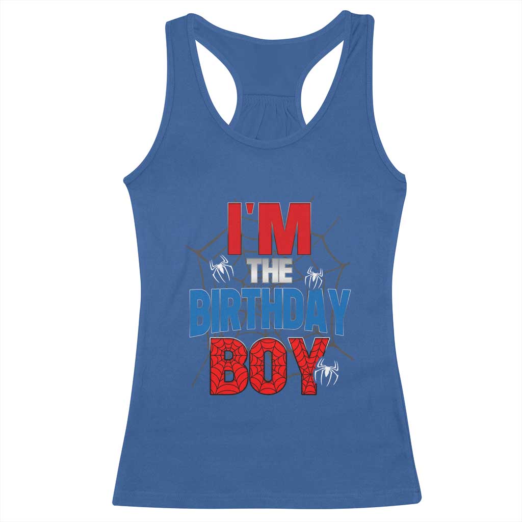 Spider Birthday Boy Racerback Tank Top Spiders Lover Bday Party TS02 Royal Blue Print Your Wear