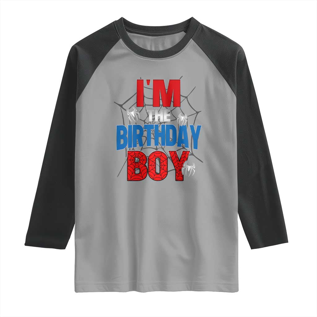 Spider Birthday Boy Raglan Shirt Spiders Lover Bday Party TS02 Sport Gray Black Print Your Wear
