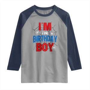 Spider Birthday Boy Raglan Shirt Spiders Lover Bday Party TS02 Sport Gray Navy Print Your Wear