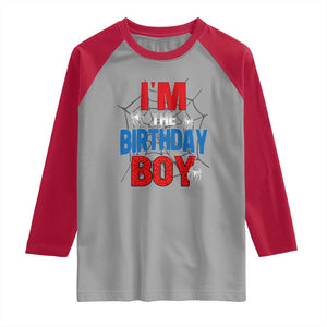 Spider Birthday Boy Raglan Shirt Spiders Lover Bday Party TS02 Sport Gray Red Print Your Wear