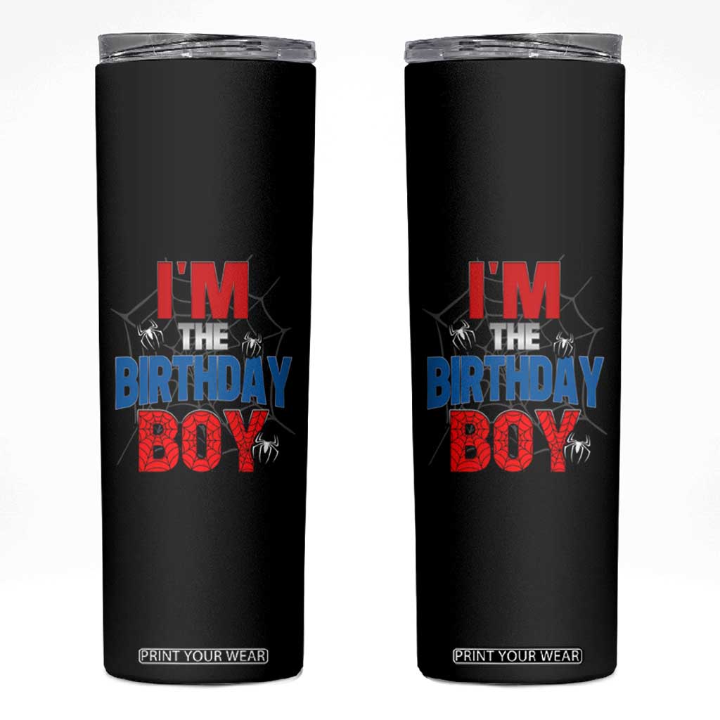 Spider Birthday Boy Skinny Tumbler Spiders Lover Bday Party TS02 Black Print Your Wear